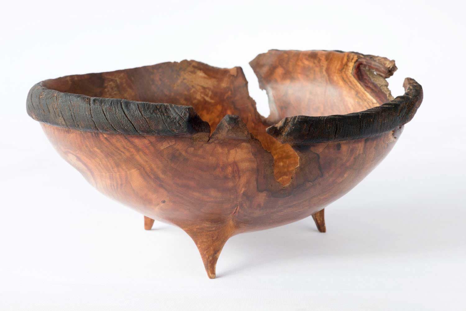 Burnt Rimmed Wooden Bowl