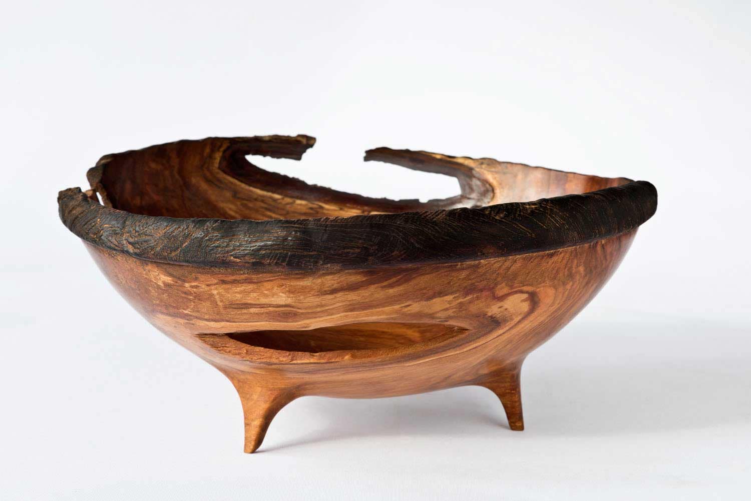 Burnt Rimmed Wooden Bowl