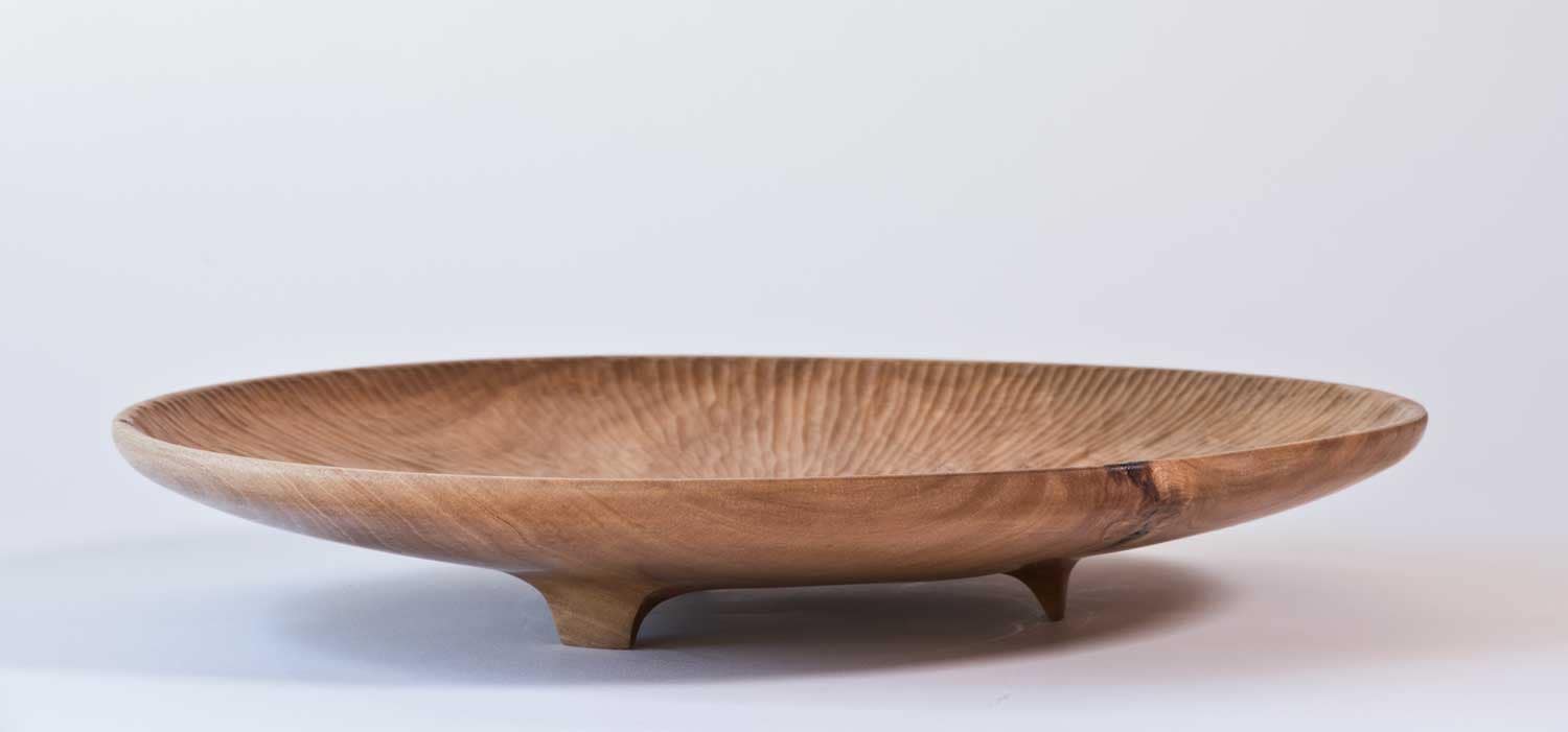 Hand-Carved-Totara-Platter-No562 Three Legged Oak Wooden Bowl