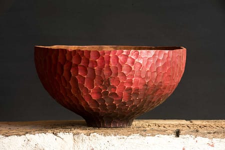 Red Wooden Bowl No645