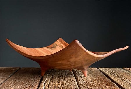 Square-edged wooden platter No726