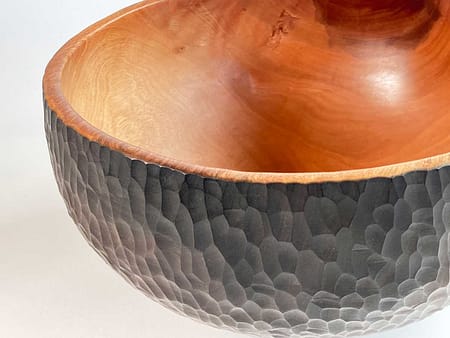 Hand Carved Ebonised Pohutukawa Bowl No629