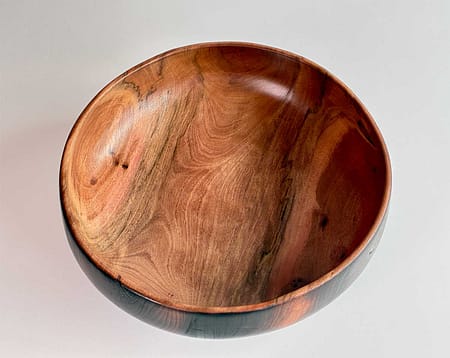 Fire-blackened pohutukawa bowl No718