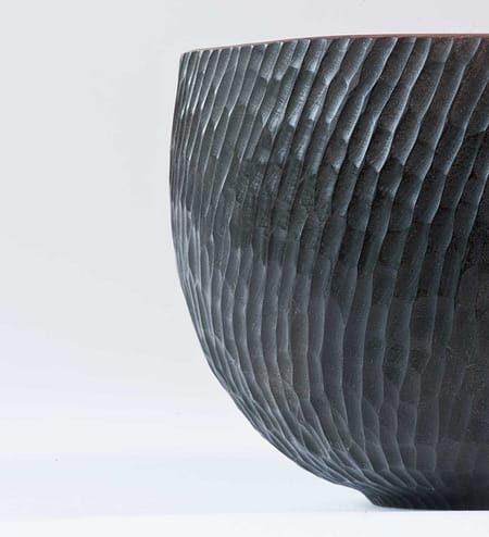 Hand Carved Ebonised Pohutukawa Bowl No590