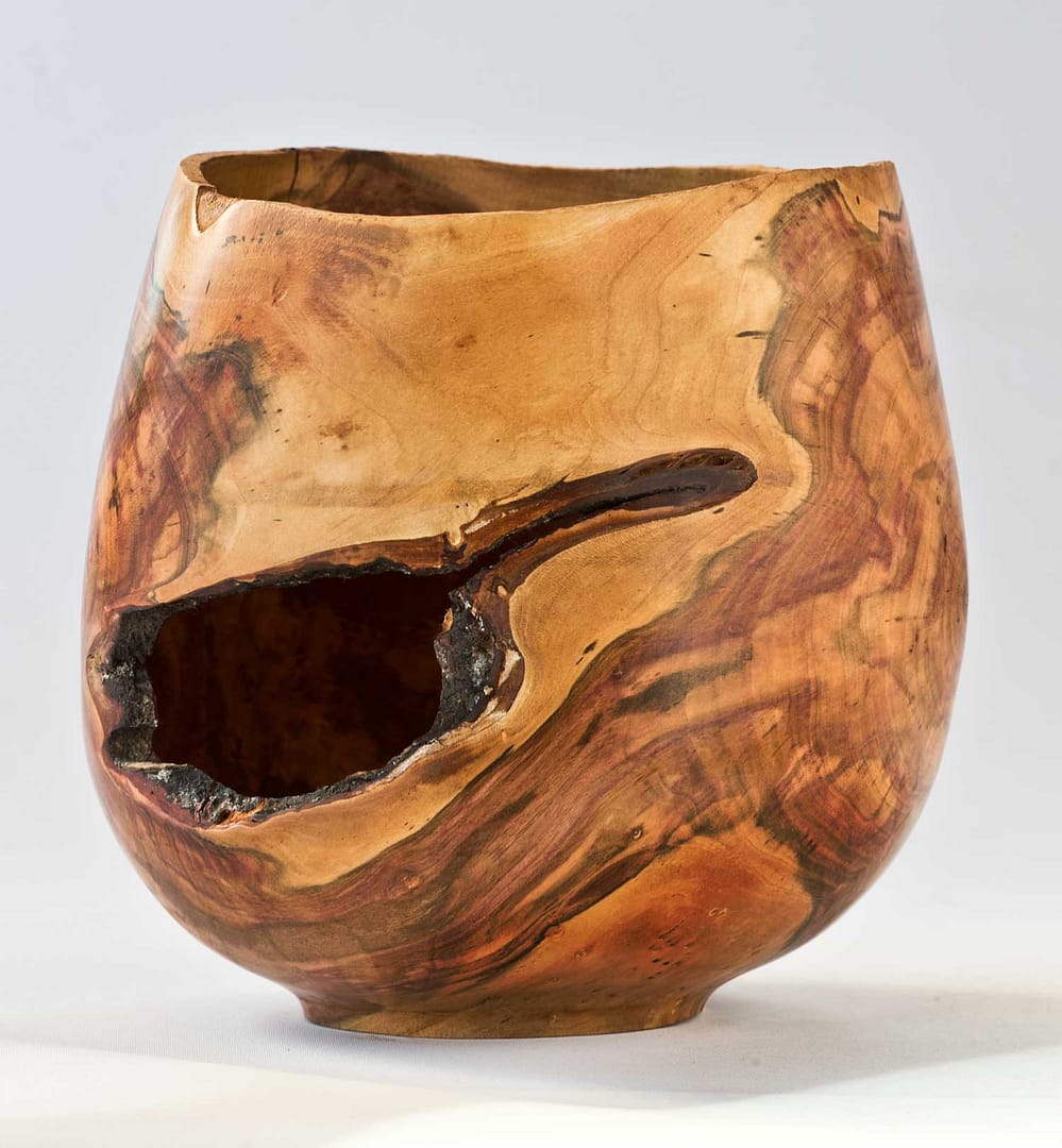 No359-Wooden-Vessel-2 Three Legged Oak Wooden Bowl